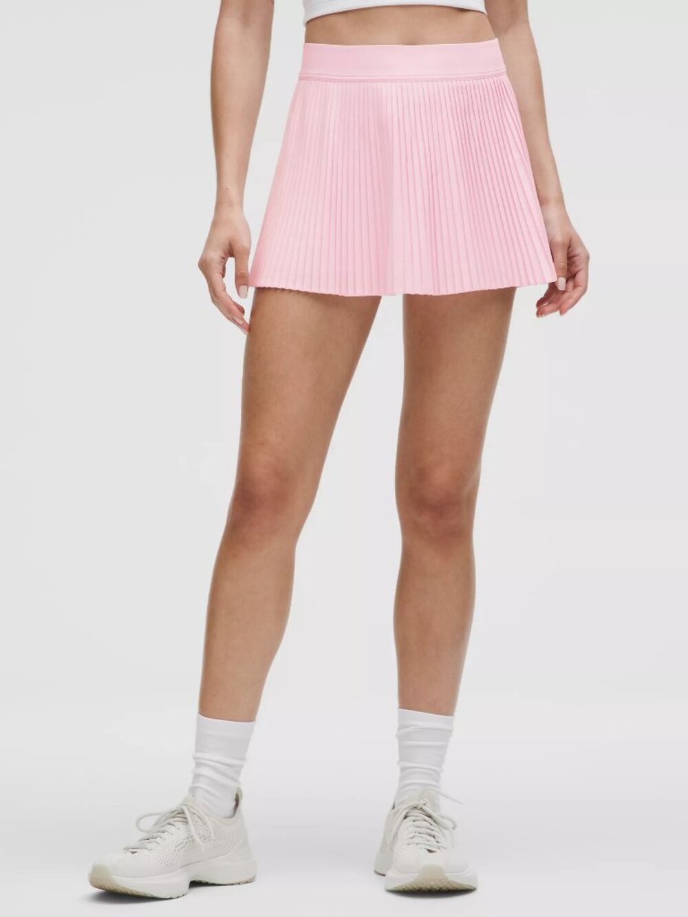 Varsity High-Rise Pleated Tennis Skirt - Pink Organza